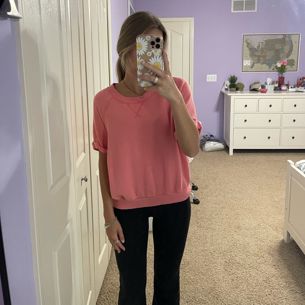 Aerie short sleeve sweatshirt-material top